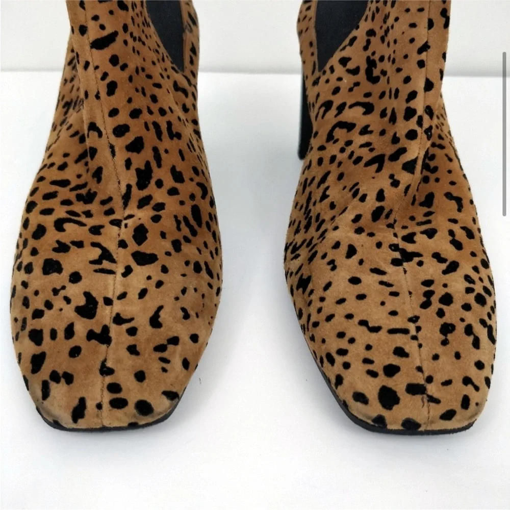 Rag & Bone Aslen Cheetah Suede Animal Print Chelsea Booties Size 35 5 - Picture 5 of 11